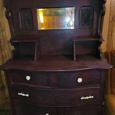 Sideboard with gallery and mirror