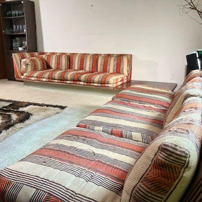 (2PC) PAIR MILO BAUGHMAN THAYER COGGIN SOFAS | Pair of sofas by Milo Baughman for Thayer Coggin Furniture. - l. 122 x w. 35 x h. 28 in...
