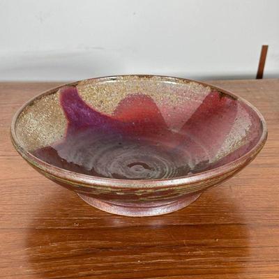 RICK CROWN GLAZED BOWL | Dark red glazed bowl signed Rick Crown on bottom. - h. 3.75 x dia. 13 in 