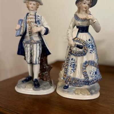 Vintage Porcelain Blue Figurines