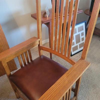 One of the dining room chairs that go with the table