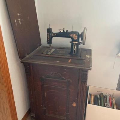 vintage sewing machine cabinet