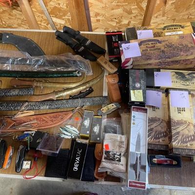 large knife collection,
pocket to samurai swords