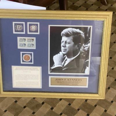 Framed John F Kennedy Cons, Stamps , Photograph Limited Edition