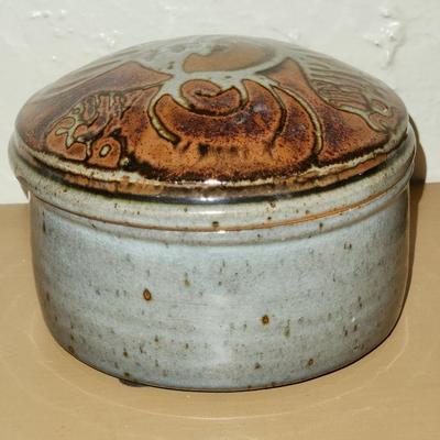 Glazed Clay Pottery Bowl/Lid
