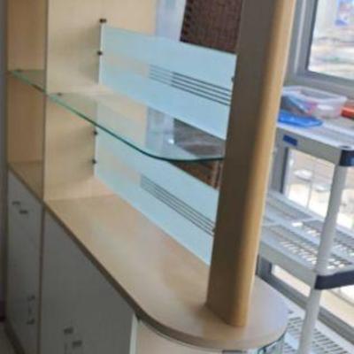 MFL046 - Glass And Composite Wood Shelving And Storage 
