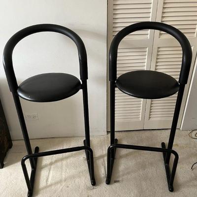 MFL012 Two Black Bar Stool Chairs