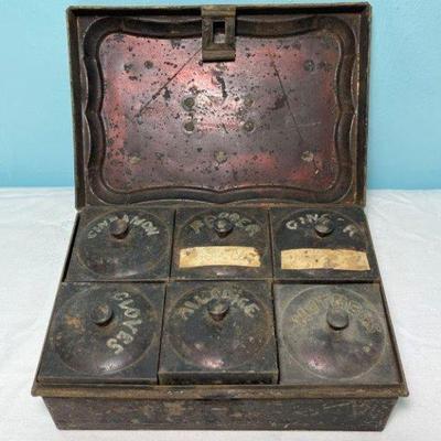 Antique Toleware Spice box
