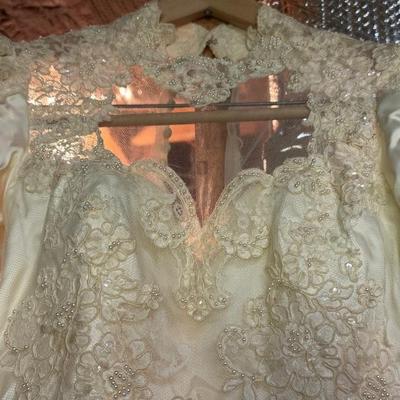 close up of wedding dress