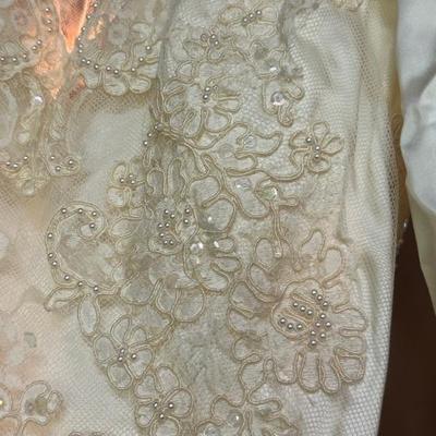 close up of wedding dress