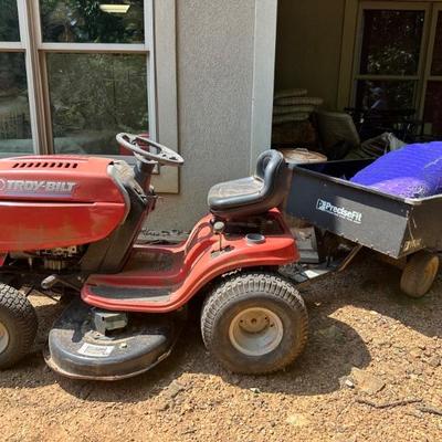 Riding mower and cart