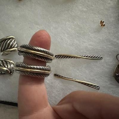 David Yurman 14K and sterling earrings