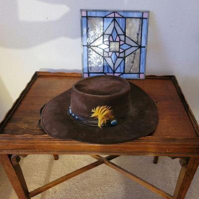 Stained Glass panel & hat- SOLD