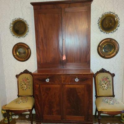 mid 1800's stepback cabinet