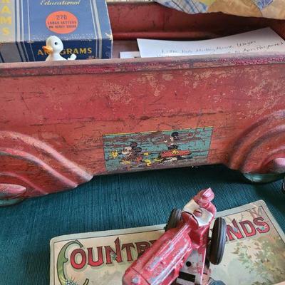 1930's Mickey Mouse metal pull wagon
