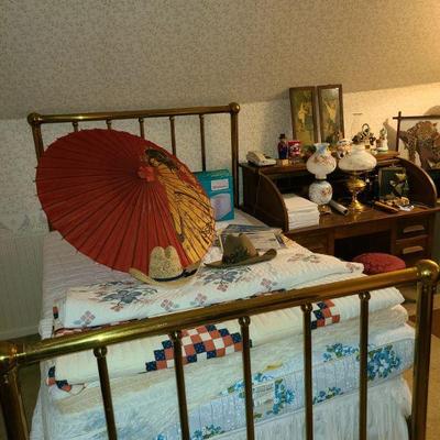 brass bed