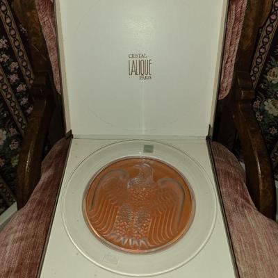 Lalique eagle plate in box