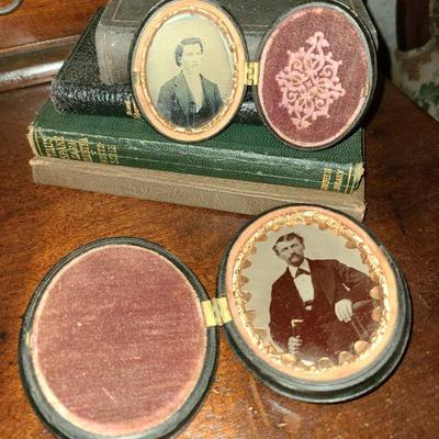 downstairs
oval locket style tin type photo's