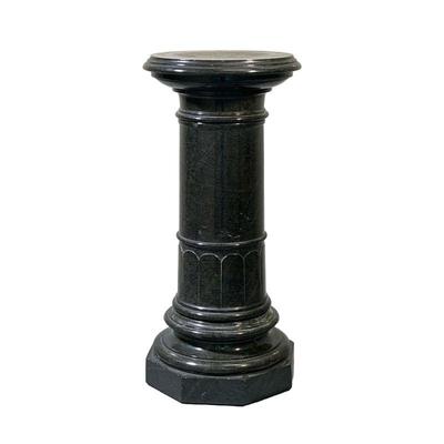 ROTATING GRANITE PEDESTAL | Large black granite pedestal with rotating top. - h. 34 x dia. 15.5 in 