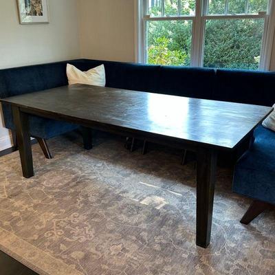 DARK OAK DINING TABLE | Solid oak dining table. - l. 82.25 x w. 38.25 x h. 29.5 ft 