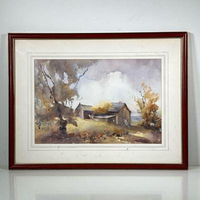MARY ROBBINS (1919-2008) AMERICAN SCHOOL (20TH CENTURY) | Farmhouse. Watercolor on paper 18in x 12in sight. Signed in bottom right...