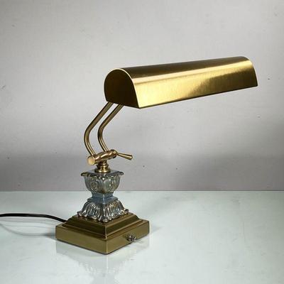ADJUSTABLE BRASS DESK LAMP | Adjustable brass desk reading lamp. - l. 14 x w. 13 x h. 10.25 in 