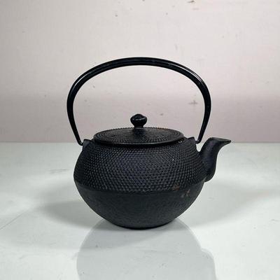 NAMBU STYLE JAPANESE IRONWARE TEAPOT | Small metal teapot with internal removable tea filter and beaded texture around the outside....
