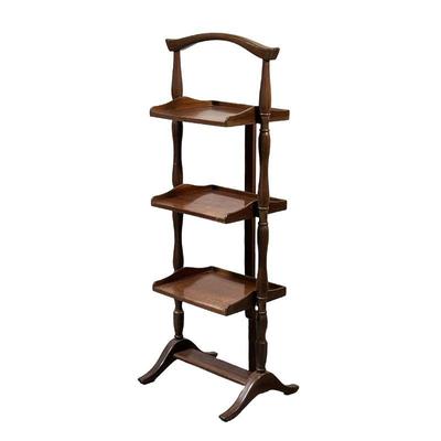 3 LEVEL FLIP-UP SHELVING | Small 3 tiered shelving unit with 90 degree rotating shelves. - l. 15 x w. 11.5 x h. 37 in 