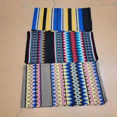 #2242 â€¢ (3) Wool & Acrylic Top Saddle Blankets
