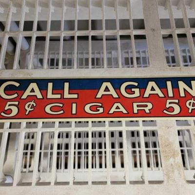 #7176 â€¢ Call Again Cigar Metal Sign
