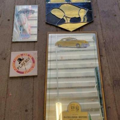 #7702 â€¢ Kaiser Frazer Mirrors, Wall Decor & Playboy Plaque
