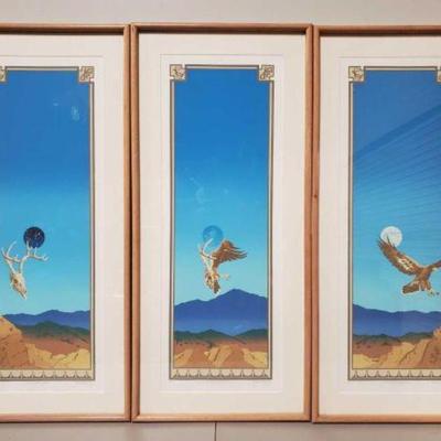#593 â€¢ (3)Lunar Transformation Framed Paintings
