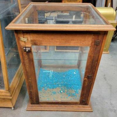 #514 â€¢ Antique Wood Display Cabinet
