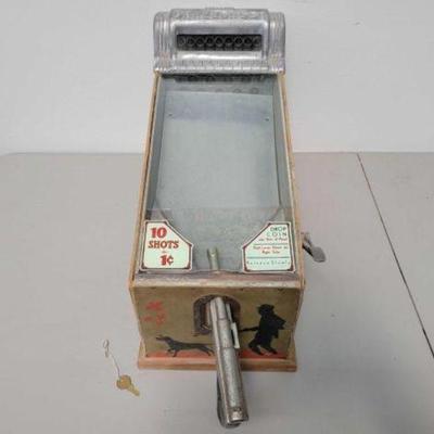 #616 â€¢ Challenger 1 cent coin operated shooting gallery game
