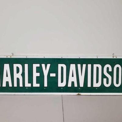 #571 â€¢ Harley Davidson Green Metal Sign
