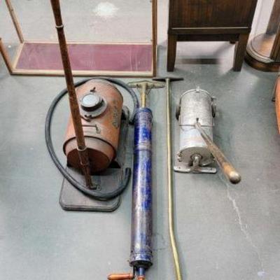 #550 â€¢ (3) Vintage Vaccums & (1) Vaccum Attachment
