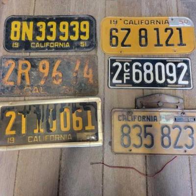 #7122 â€¢ (6) California License Plates
