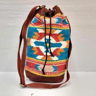 #2208 â€¢ Southwest Pattern Wool Bucket Bag
