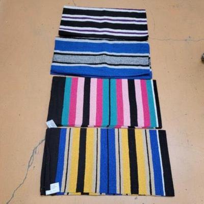 #2250 â€¢ (4) Acrylic Top Striped Saddle Blankets
