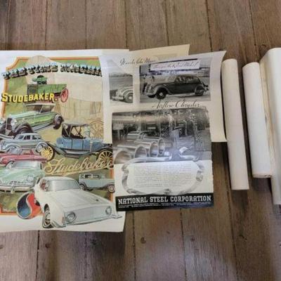 #7648 â€¢ (4) Posters and (3) Magazine Pages of Cars