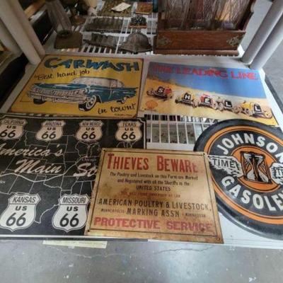 #668 â€¢ (5) Metal signs
