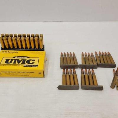 #1367 â€¢ 44 Rounds of 30-06 and Ammo Clips

