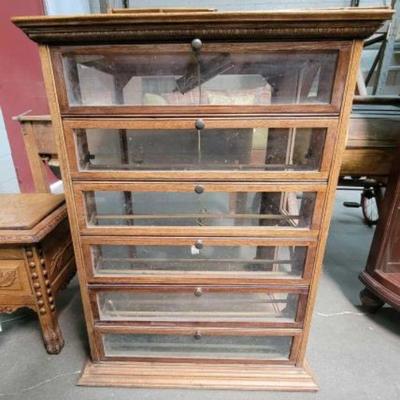#530 â€¢ Lighted Wooden Ribbon Cabinet

