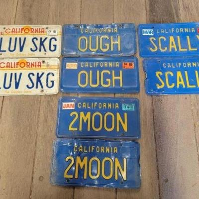 #7130 â€¢ (4) Pairs of Personalized California License Plates
