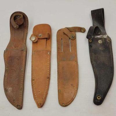 #2120 â€¢ (4) Leather Knife Sheaths
