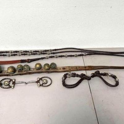 #695 â€¢ Romel Reins, Snaffle Bit, Hobbles & Carriage Horse Collar
