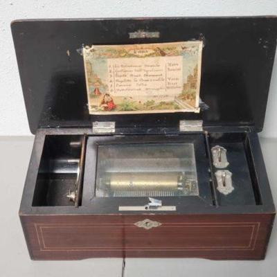#577 â€¢ Antique Henry Gautschi Philadelphia Swiss Cylinder Music Box
