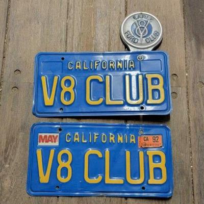 #7179 â€¢ Pair of Blue and Yellow California License Plates
