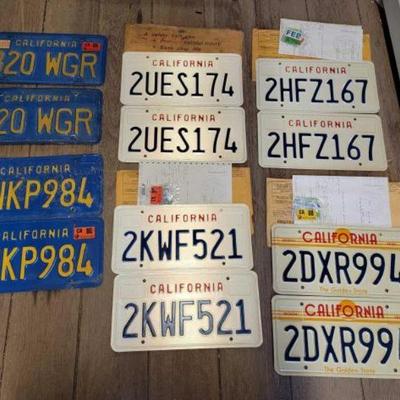 #7128 â€¢ (6) Pairs of California License Plates
