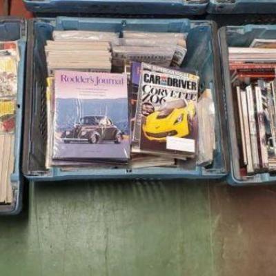 #7010 â€¢ 3 Totes of Automotive Magazines
